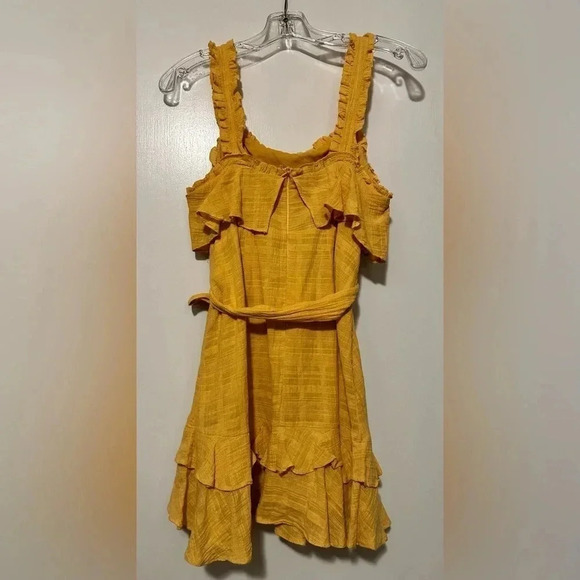 Here comes the sun mustard sleeveless dress size M - Picture 5 of 7